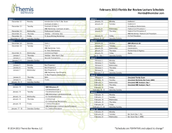 February 2015 Florida Bar Review Lecture Schedule