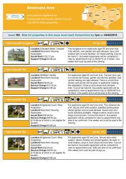 Issue 169 - Bids for properties in this issue must reach Homechoice