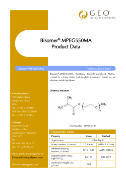 Bisomer ® MPEG550MA TDS - GEO Specialty Chemicals