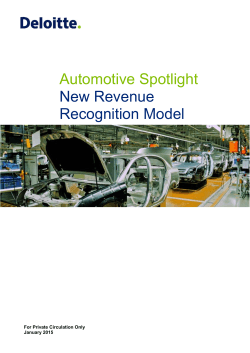 Automotive Spotlight New Revenue Recognition Model