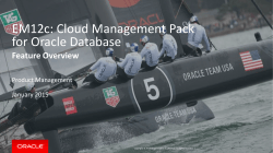 Cloud Management Pack for Oracle Database: Feature Overview.