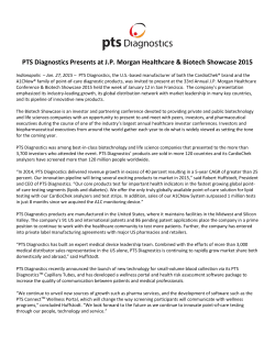 PTS Diagnostics Presents at J.P. Morgan Healthcare & Biotech
