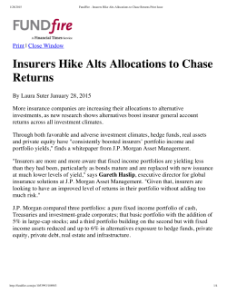 FundFire: Insurers Hike Alts Allocations