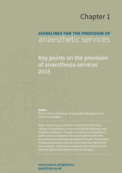 Key points on the provision of anaesthesia services 2015