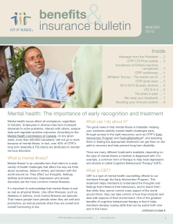 OTIP's Benefits and Insurance Bulletin, Winter