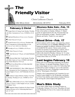 The Friendly Visitor - Christ Lutheran Church