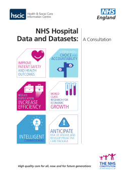 NHS hospital data and datasets