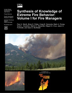Synthesis of Knowledge of Extreme Fire Behavior: Volume I for Fire