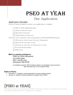 PSEO at YEAH Application Form