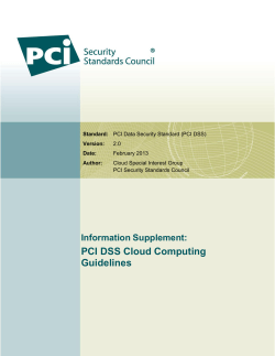 Information Supplement: PCI DSS Cloud Computing Guidelines