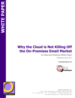 Why the Cloud is Not Killing Off the On-Premises Email Market - ALT-N