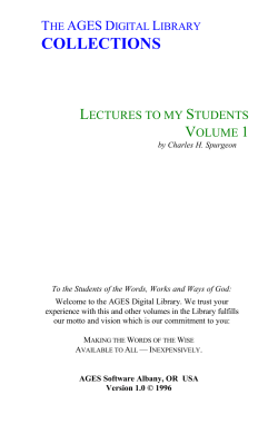 Spurgeon - Lectures To My Students Vol. 1