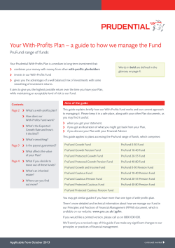 Your With-Profits Plan – a guide to how we manage