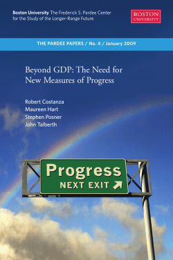 Beyond GDP: The Need for New Measures of Progress