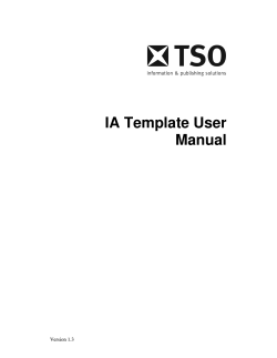 IA [impact assessment] template user manual