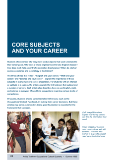 COrE SuBjECTS and yOur CarEEr