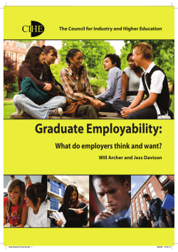 Graduate Employability: What do employers think and want?