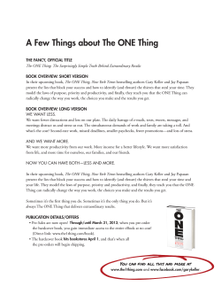 The ONE Thing Fact Sheets