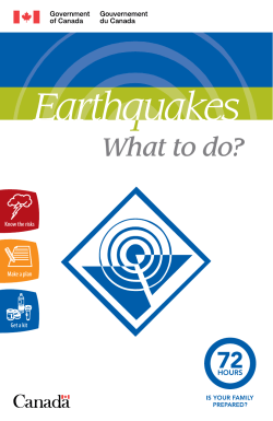 Earthquakes — What to do