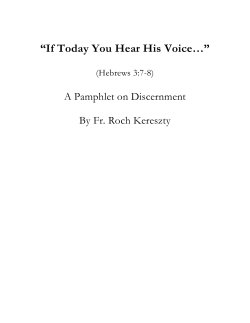 “If Today You Hear His Voice…” - Cistercian Preparatory School