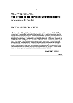 THE STORY OF MY EXPERIMENTS WITH TRUTH
