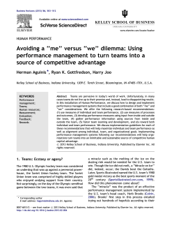 Avoiding a “me” versus “we” dilemma: Using