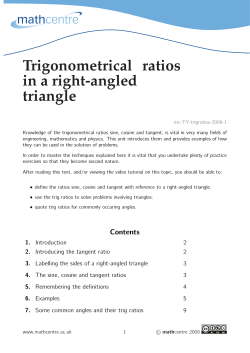 Trigonometrical ratios in a right