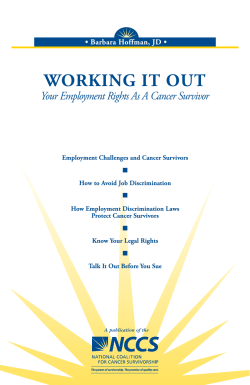 Working it out - National Coalition for Cancer Survivorship