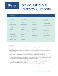 Behavioral-Based Interview Questions