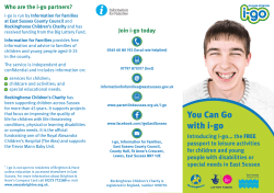 i-go leaflet for families - What is parentlinksussex.org.uk?
