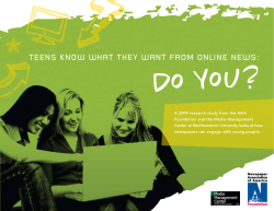Teens Know whaT They wanT From online news: