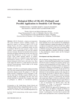Biological Effect of OK-432 (Picibanil) and Possible