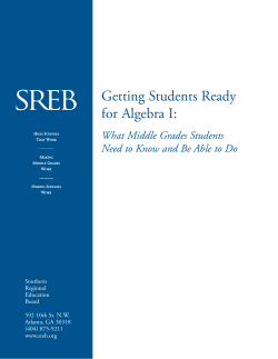 Getting Students Ready for Algebra I: What Middle Grades Students