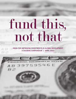 Fund This, Not That - Dalberg Global Development Advisors