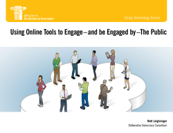 Using Online Tools to Engage – and be Engaged by –The Public