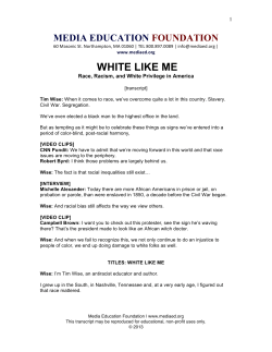 White Like Me Transcript - Media Education Foundation