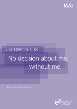 Liberating the NHS: No decision about me, without me