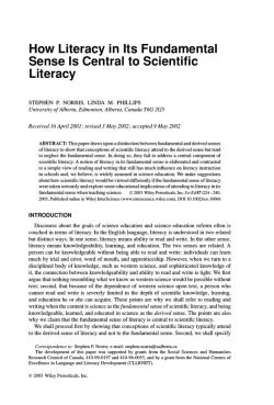 How literacy in its fundamental sense is central to scientific literacy