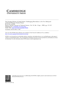 The Foreign Policies of Small States: Challenging Neorealism in Its