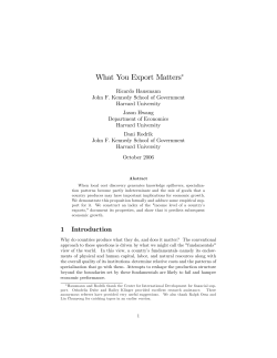 What You Export Matters! - School of Social Science