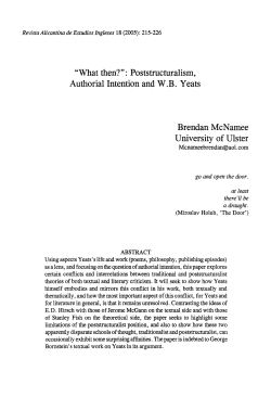 "Whatthen?": Poststructuralism, Authorial Intention and W.B.