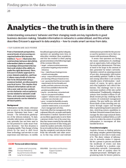 Data analytics - the truth is in there
