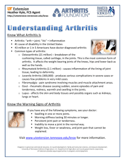 Know What Arthritis Is Know the Warning Signs of Arthritis