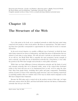 Chapter 13 The Structure of the Web