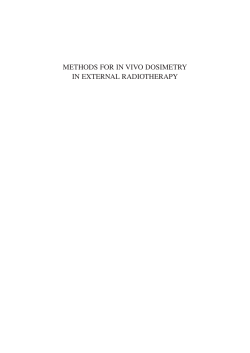methods for in vivo dosimetry in external radiotherapy