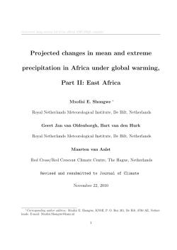 Projected changes in mean and extreme precipitation in