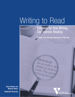 Writing to Read: Evidence for How Writing Can Improve Reading