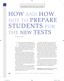How and How Not to Prepare Students for the New Tests