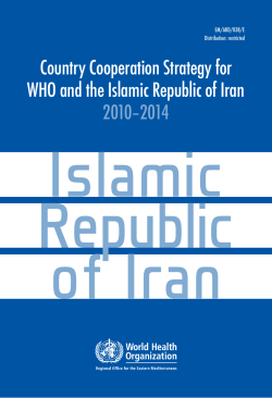 Country Cooperation Strategy for WHO and the Islamic Republic of