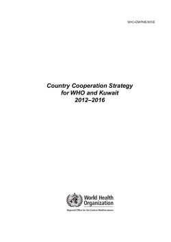 Country Cooperation Strategy for WHO and Kuwait 2012–2016